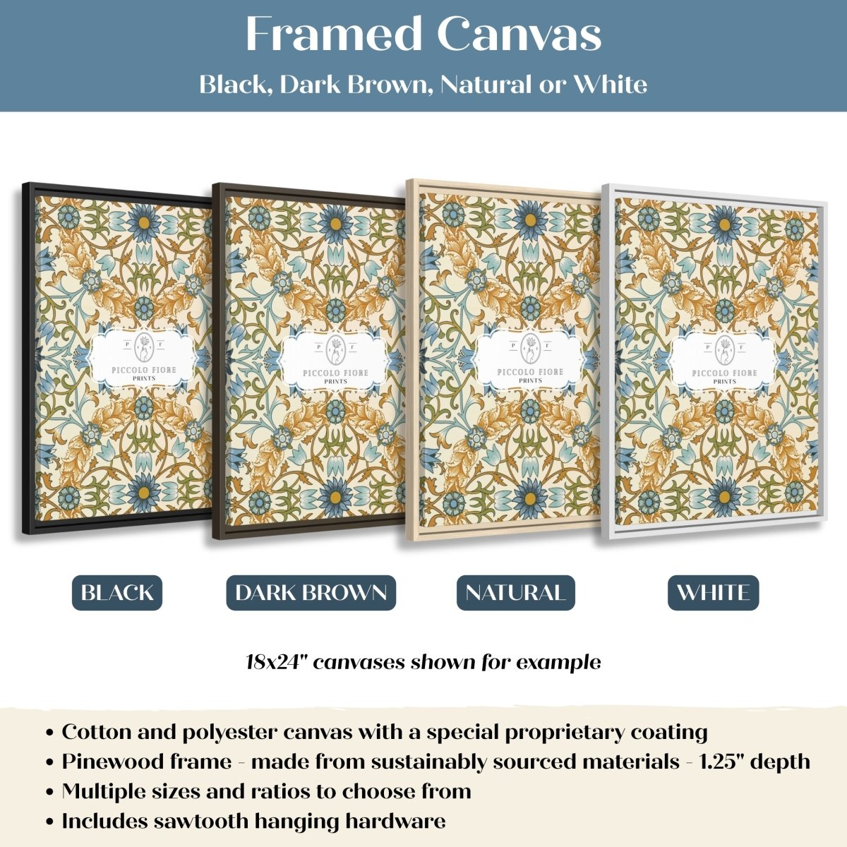 Framed Canvas Infographic | P164 - Piccolo Fiore Prints