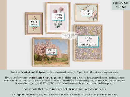 Birds and Flowers | Gallery Wall Set | 8 Prints | M8 - 2 - Gallery Wall Set - Piccolo Fiore Prints