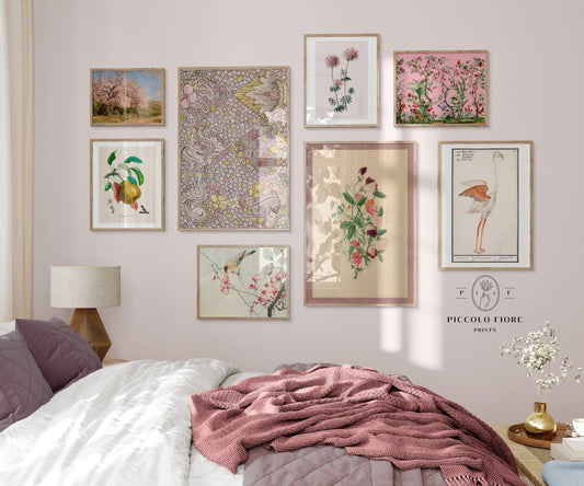 Birds and Flowers | Gallery Wall Set | 8 Prints | M8 - 2 - Gallery Wall Set - Piccolo Fiore Prints