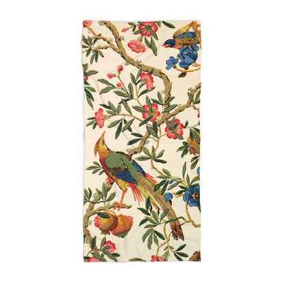 Birds and Fruit in Bright Cream | Beach Towel - Beach Towel - Piccolo Fiore Prints