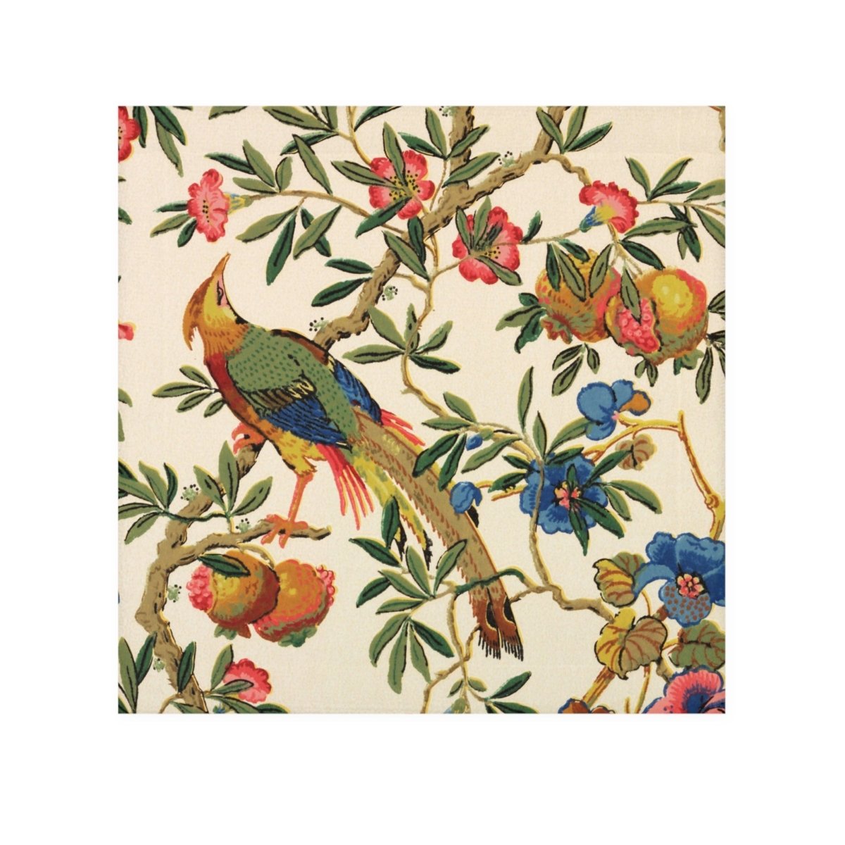 Birds and Fruit in Bright Cream | Face Towel - Face Towel - Piccolo Fiore Prints