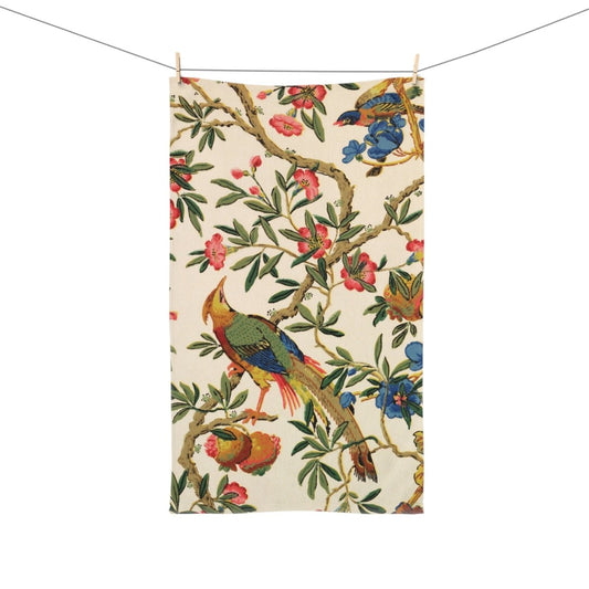 Birds and Fruit in Bright Cream | Hand Towel - Hand Towel - Piccolo Fiore Prints