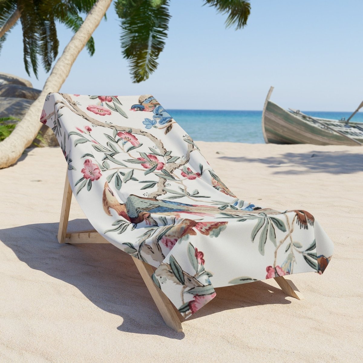 Birds and Fruit in Pastel | Beach Towel - Beach Towel - Piccolo Fiore Prints