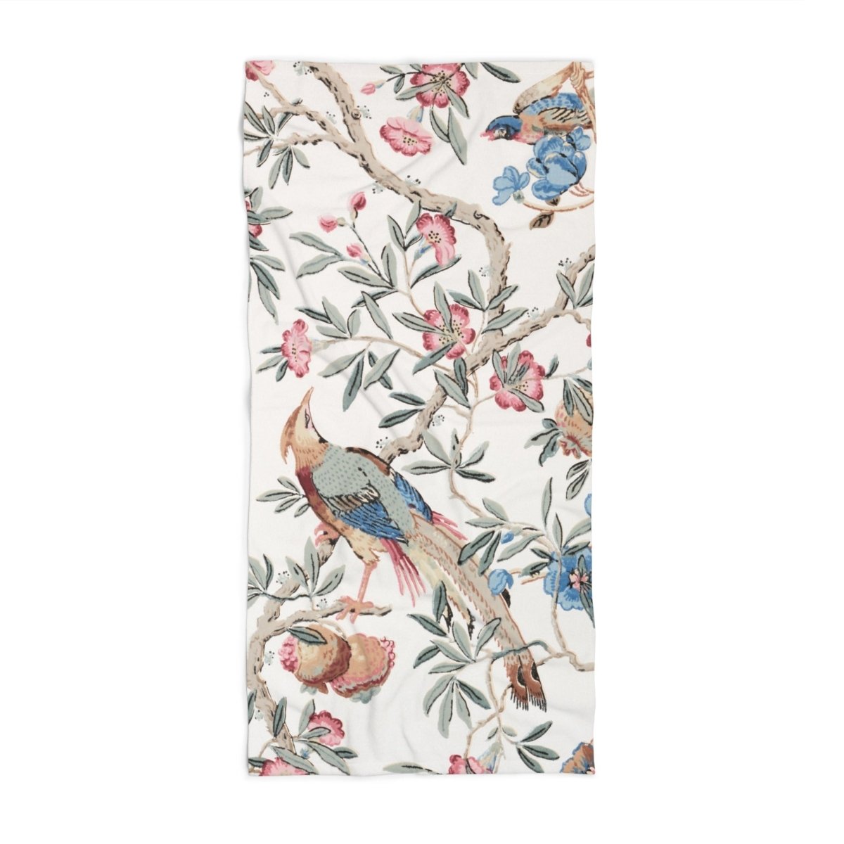 Birds and Fruit in Pastel | Beach Towel - Beach Towel - Piccolo Fiore Prints
