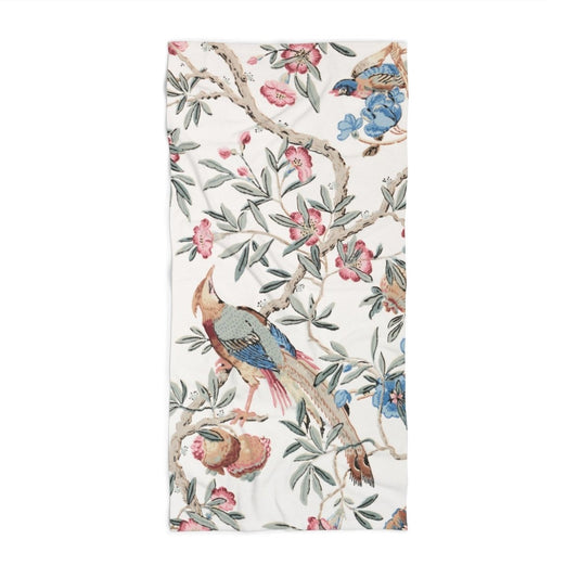 Birds and Fruit in Pastel | Beach Towel - Beach Towel - Piccolo Fiore Prints