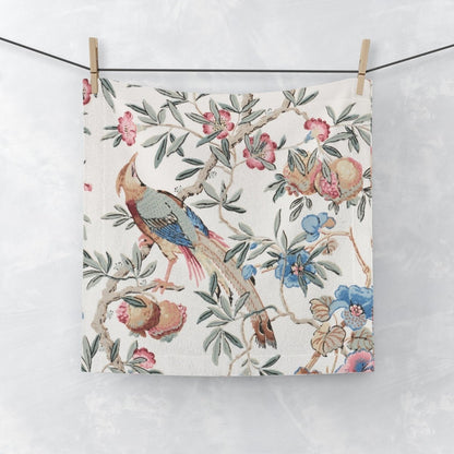 Birds and Fruit in Pastel | Face Towel - Face Towel - Piccolo Fiore Prints