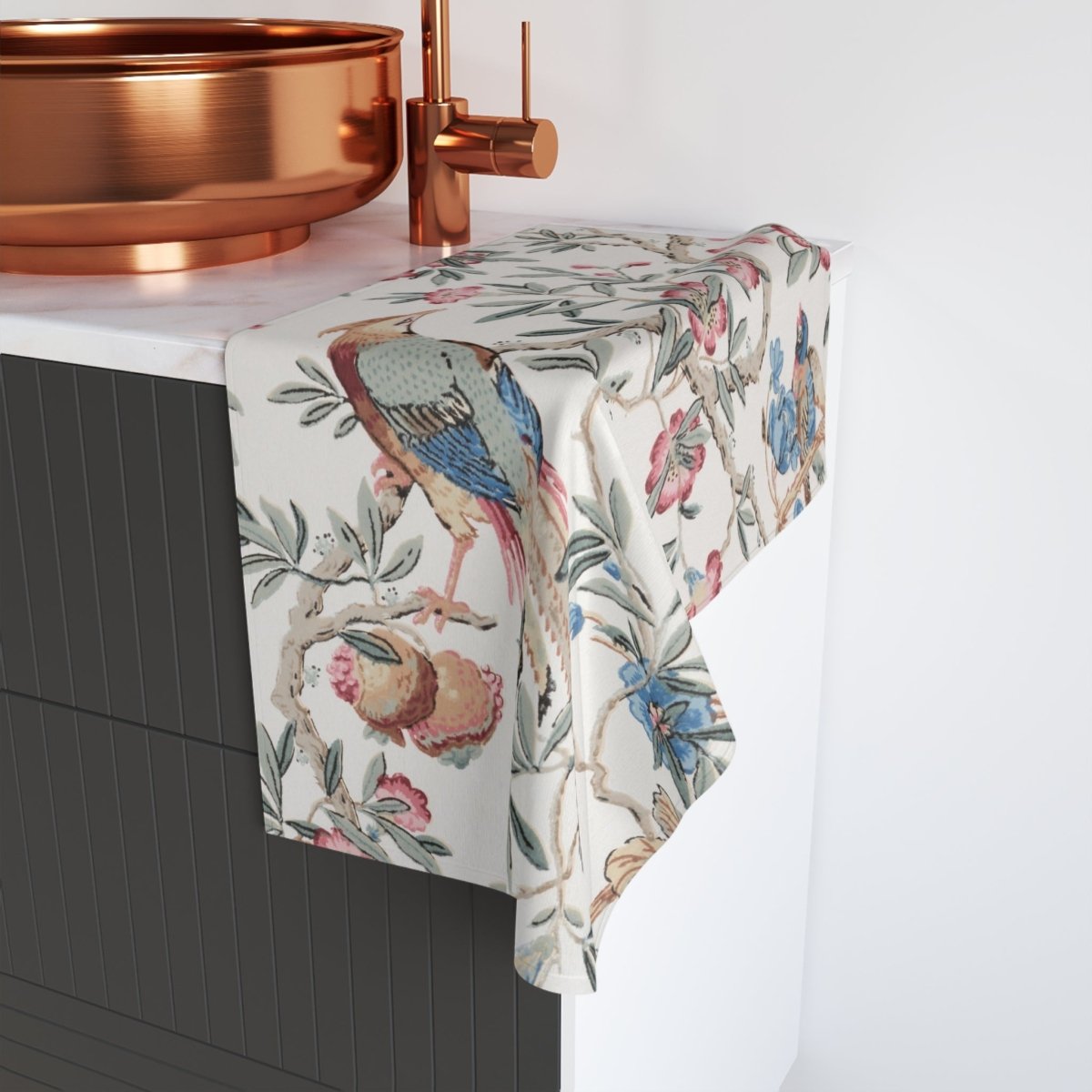 Birds and Fruit in Pastel | Hand Towel - Hand Towel - Piccolo Fiore Prints