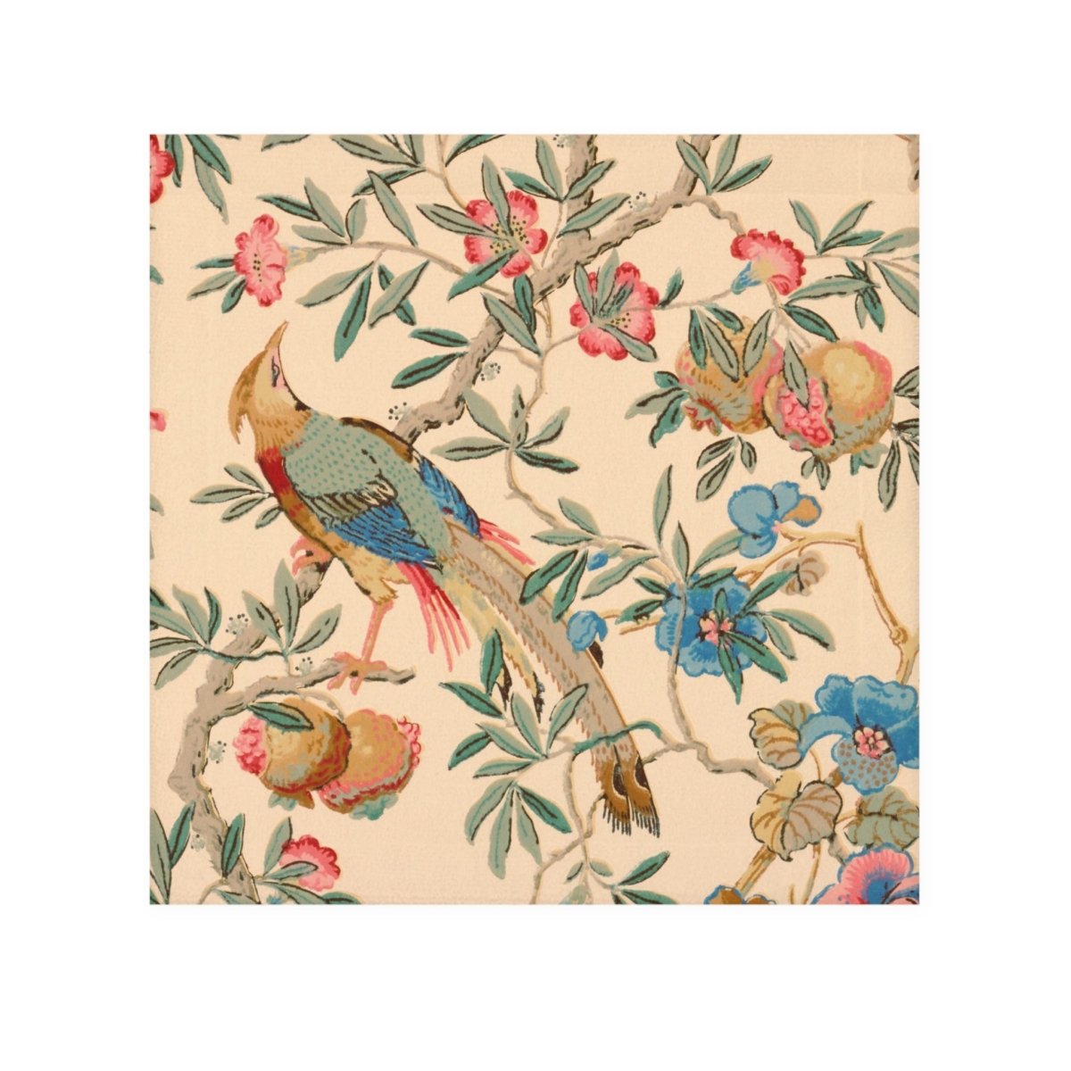 Birds and Fruit in Peach | Face Towel - Face Towel - Piccolo Fiore Prints