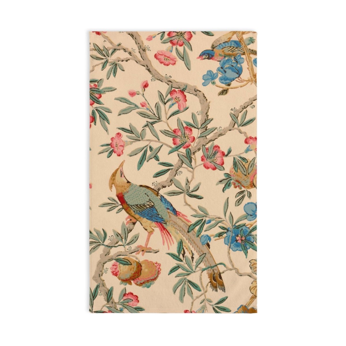 Birds and Fruit in Peach | Hand Towel - Hand Towel - Piccolo Fiore Prints