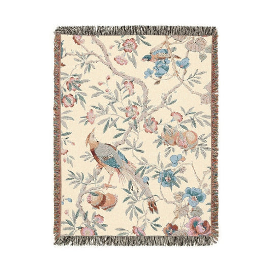 Birds and Fruit | Pastel | Woven Blanket - Woven Blanket - Piccolo Fiore Prints