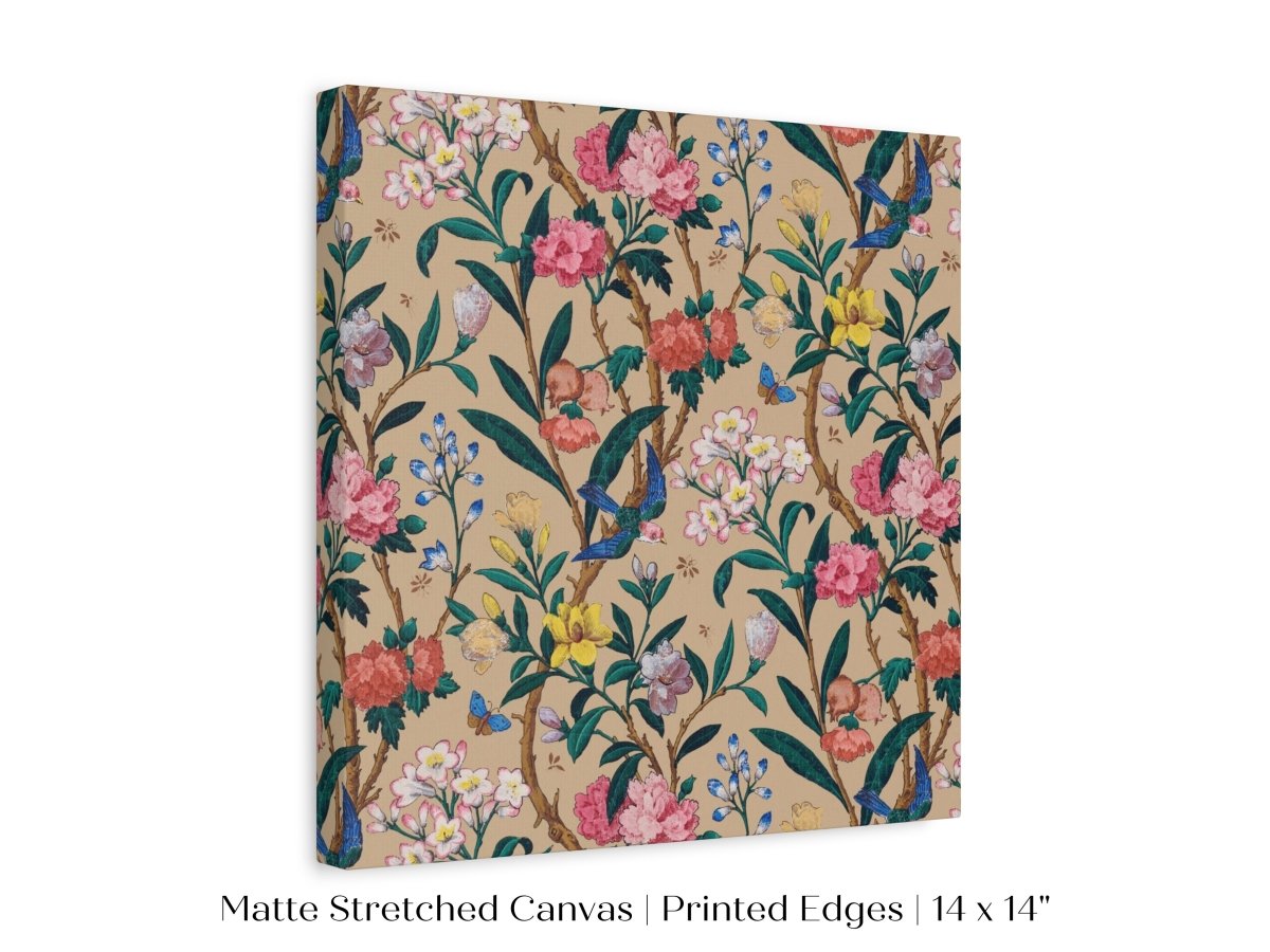 Birds, Butterflies, Bees and Blossom | Textile Art Print | P129 - Single Square Art Prints - Piccolo Fiore Prints