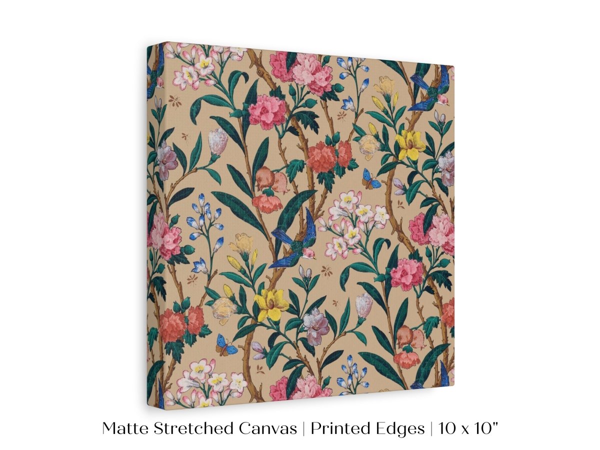 Birds, Butterflies, Bees and Blossom | Textile Art Print | P129 - Single Square Art Prints - Piccolo Fiore Prints