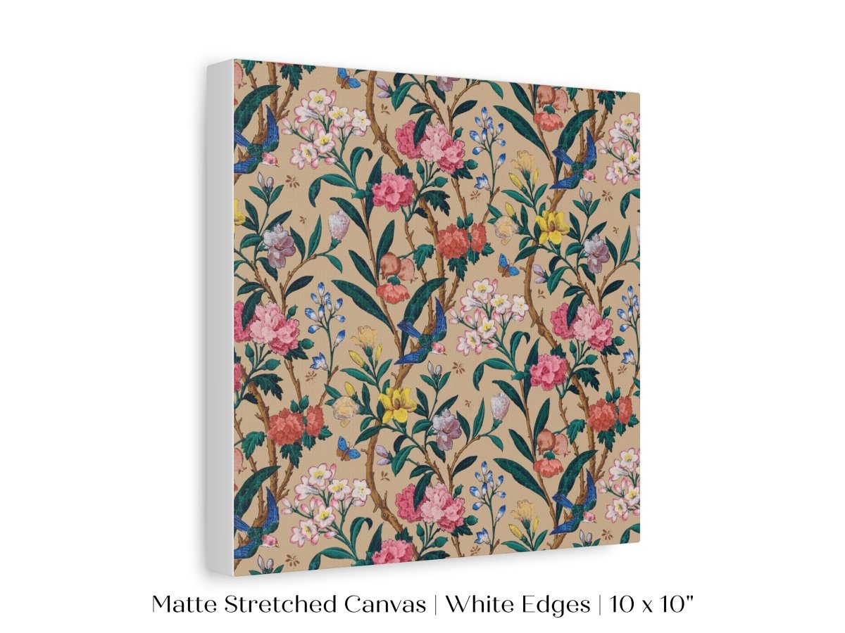 Birds, Butterflies, Bees and Blossom | Textile Art Print | P129 - Single Square Art Prints - Piccolo Fiore Prints
