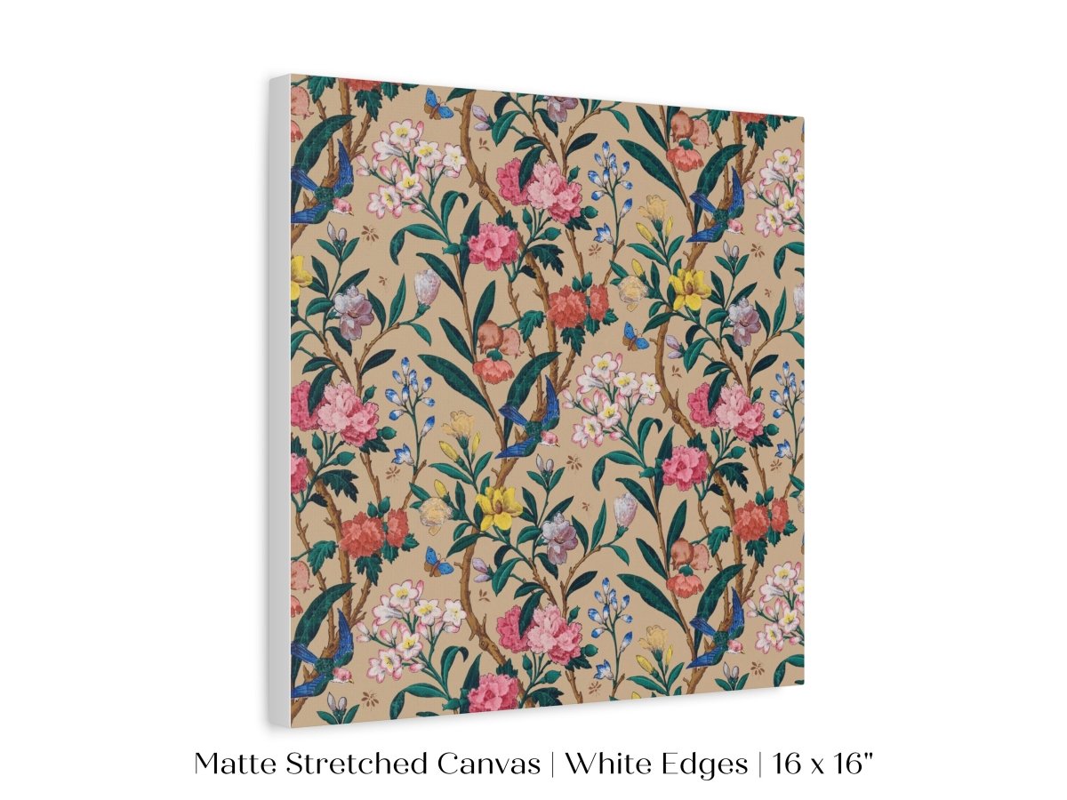 Birds, Butterflies, Bees and Blossom | Textile Art Print | P129 - Single Square Art Prints - Piccolo Fiore Prints
