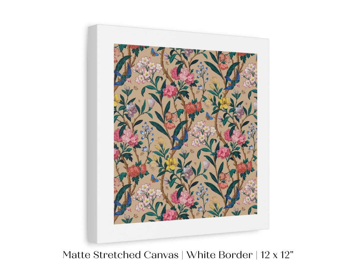 Birds, Butterflies, Bees and Blossom | Textile Art Print | P129 - Single Square Art Prints - Piccolo Fiore Prints