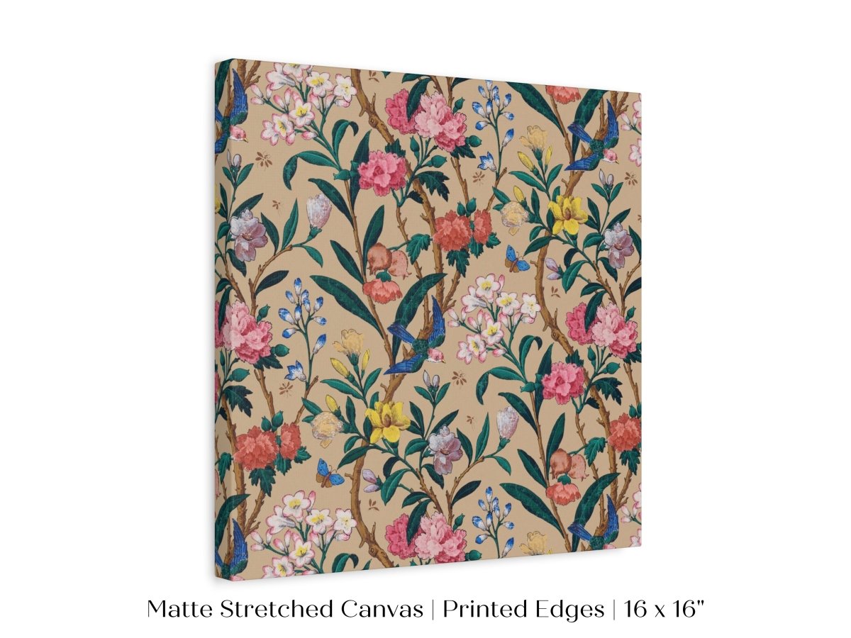 Birds, Butterflies, Bees and Blossom | Textile Art Print | P129 - Single Square Art Prints - Piccolo Fiore Prints