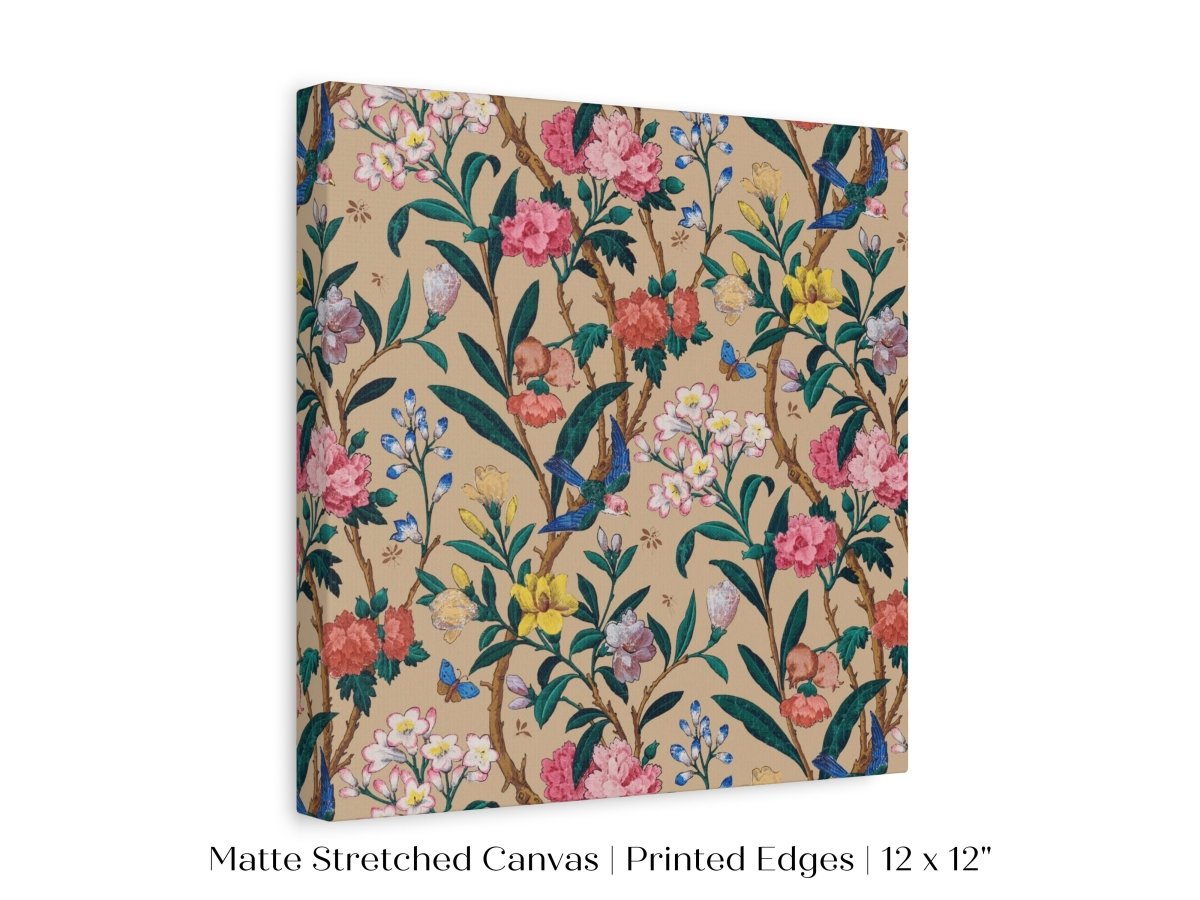 Birds, Butterflies, Bees and Blossom | Textile Art Print | P129 - Single Square Art Prints - Piccolo Fiore Prints