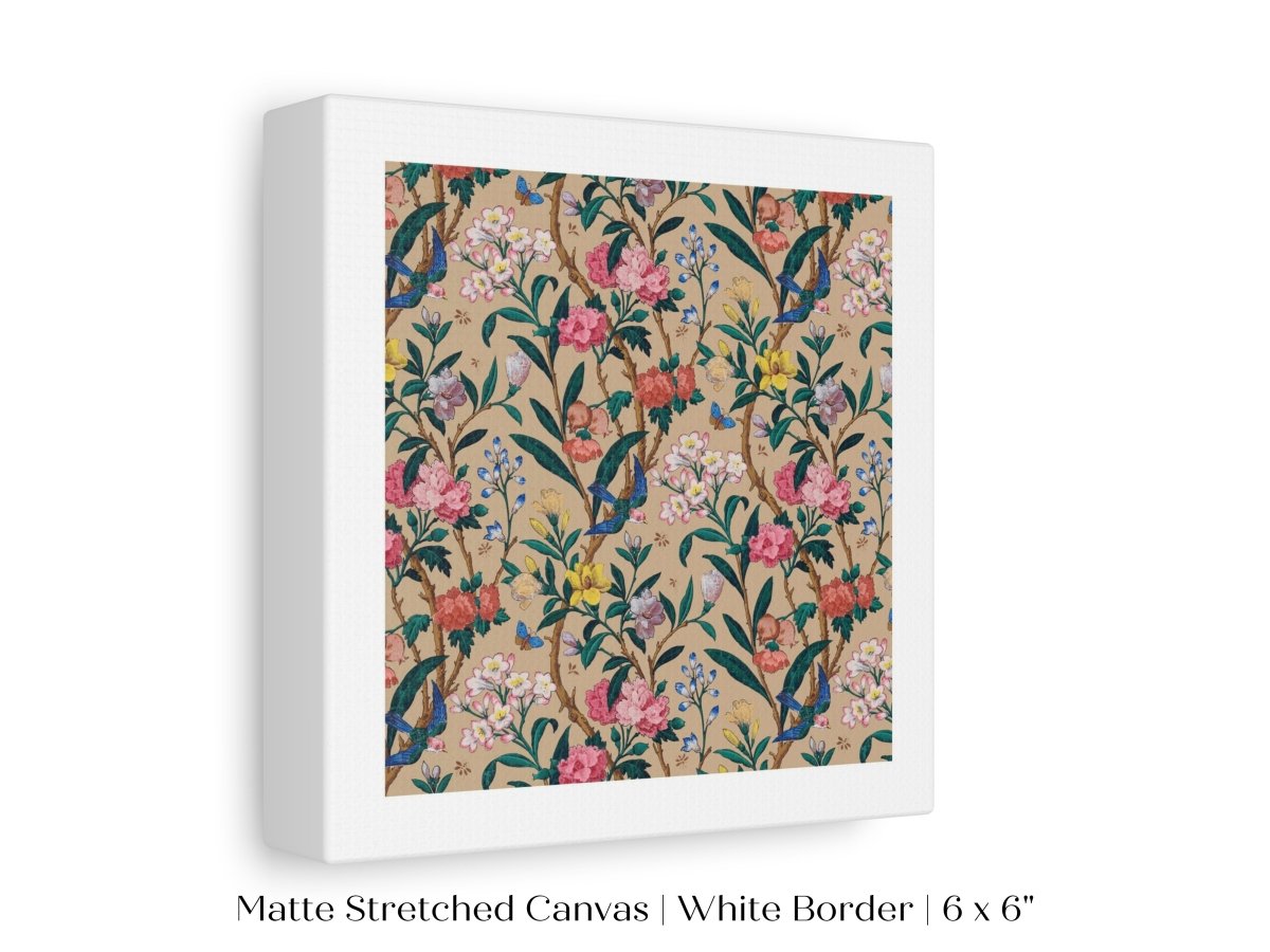 Birds, Butterflies, Bees and Blossom | Textile Art Print | P129 - Single Square Art Prints - Piccolo Fiore Prints