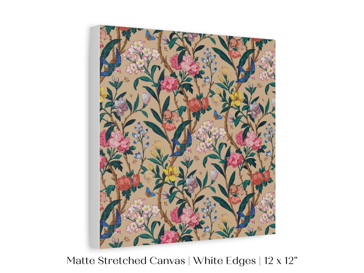 Birds, Butterflies, Bees and Blossom | Textile Art Print | P129 - Single Square Art Prints - Piccolo Fiore Prints