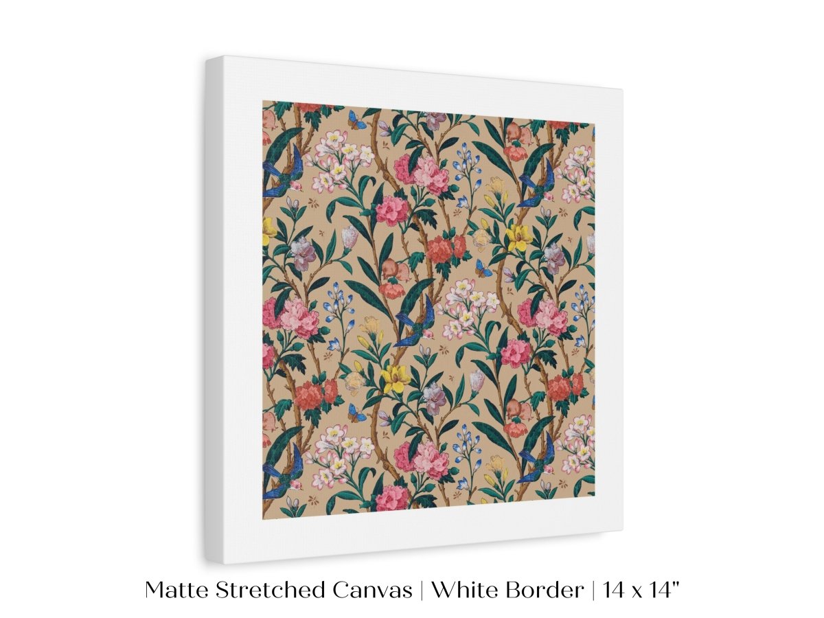 Birds, Butterflies, Bees and Blossom | Textile Art Print | P129 - Single Square Art Prints - Piccolo Fiore Prints