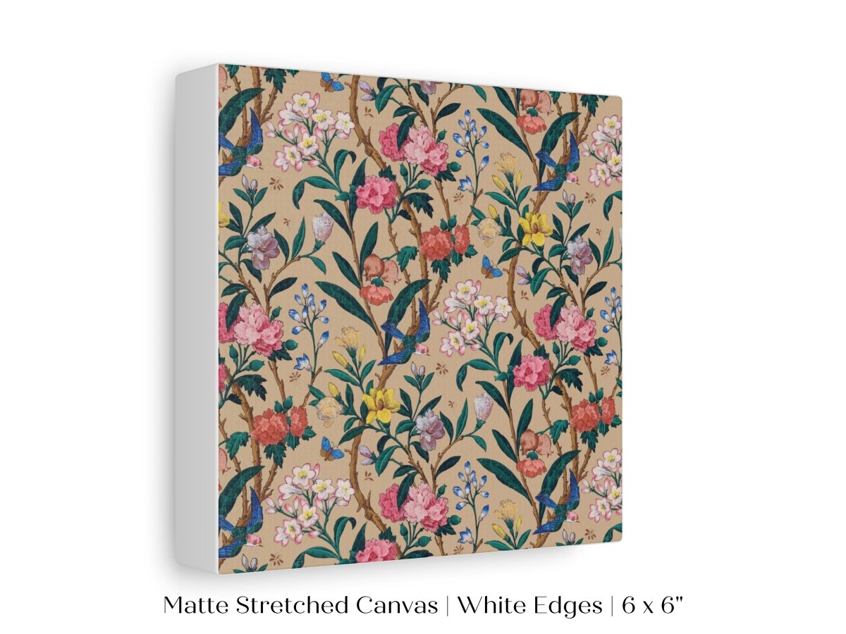 Birds, Butterflies, Bees and Blossom | Textile Art Print | P129 - Single Square Art Prints - Piccolo Fiore Prints