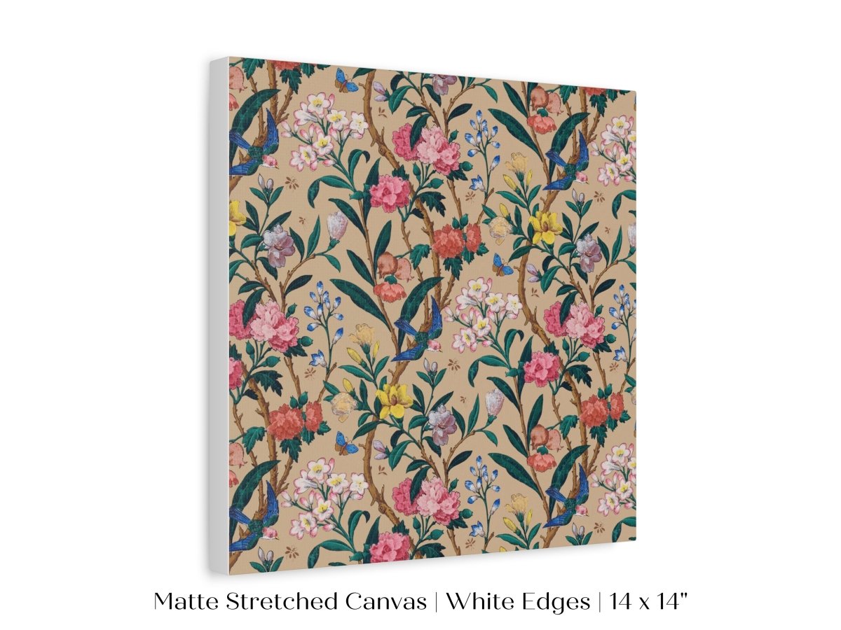 Birds, Butterflies, Bees and Blossom | Textile Art Print | P129 - Single Square Art Prints - Piccolo Fiore Prints