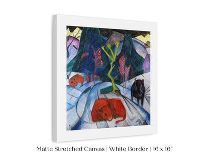Bison in Winter Oil Painting | P489 - Single Square Art Prints - Piccolo Fiore Prints