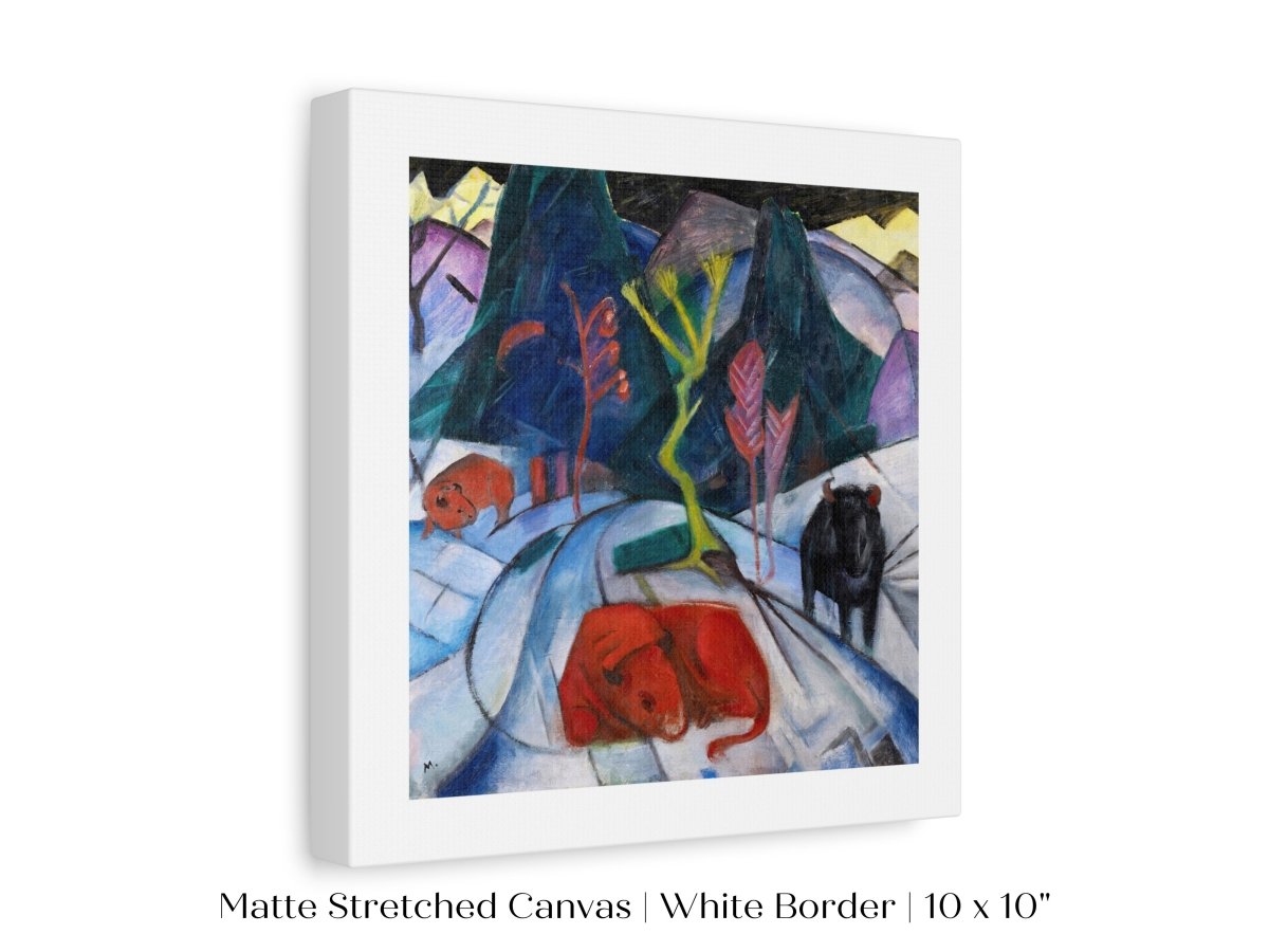 Bison in Winter Oil Painting | P489 - Single Square Art Prints - Piccolo Fiore Prints