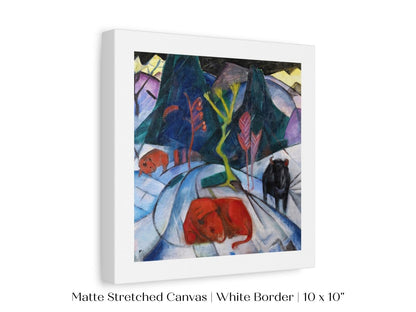 Bison in Winter Oil Painting | P489 - Single Square Art Prints - Piccolo Fiore Prints