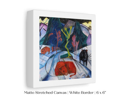 Bison in Winter Oil Painting | P489 - Single Square Art Prints - Piccolo Fiore Prints