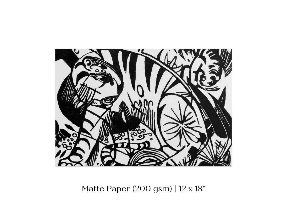 Black and White Abstract Tiger | P490 - Single Art Prints - Piccolo Fiore Prints