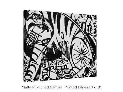 Black and White Abstract Tiger | P490 - Single Art Prints - Piccolo Fiore Prints