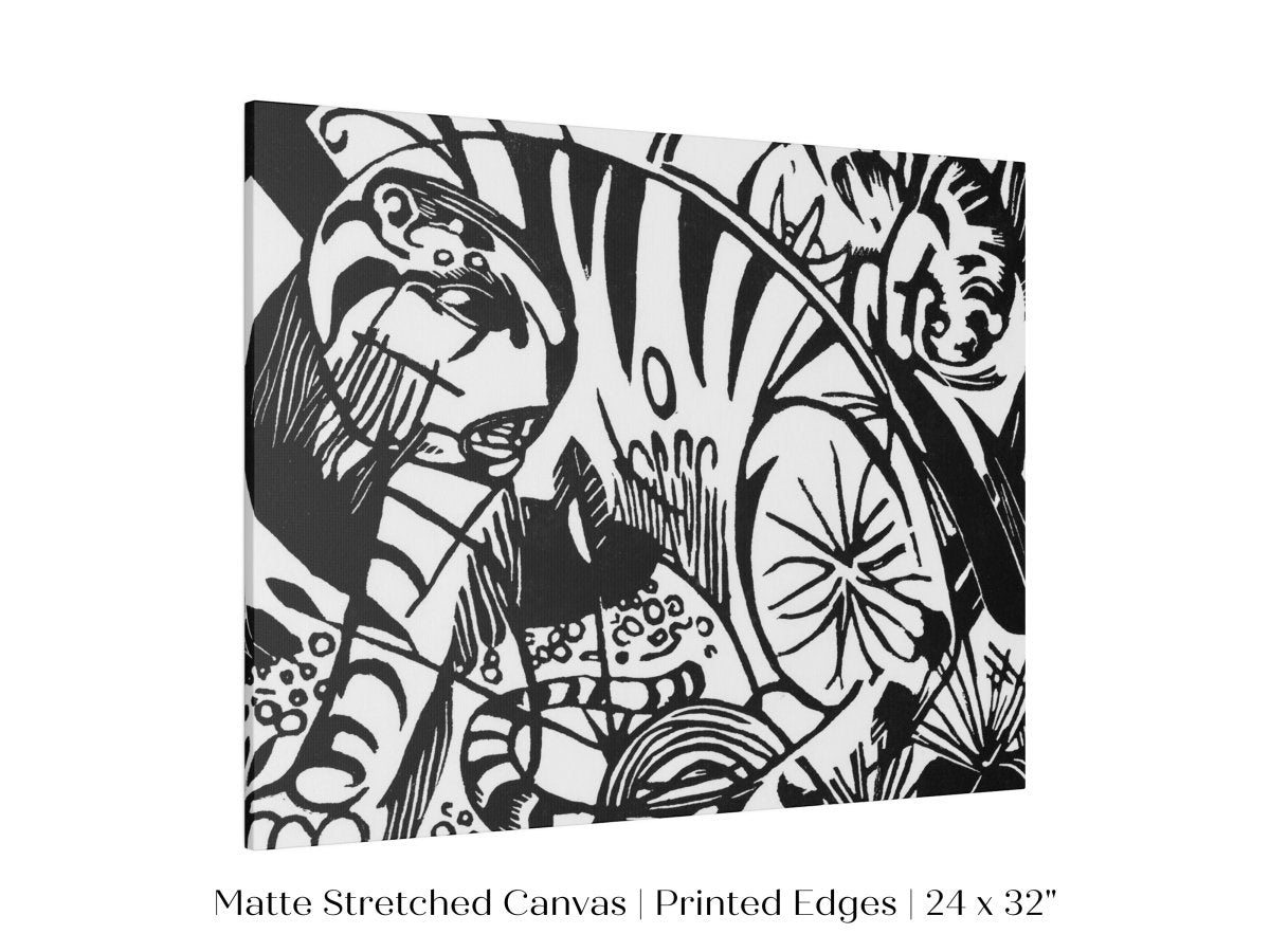 Black and White Abstract Tiger | P490 - Single Art Prints - Piccolo Fiore Prints