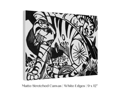 Black and White Abstract Tiger | P490 - Single Art Prints - Piccolo Fiore Prints