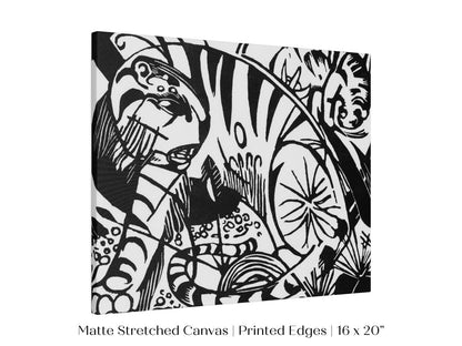 Black and White Abstract Tiger | P490 - Single Art Prints - Piccolo Fiore Prints