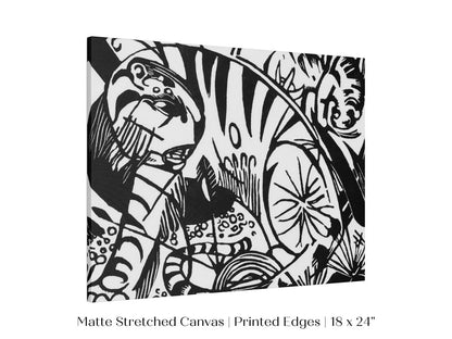 Black and White Abstract Tiger | P490 - Single Art Prints - Piccolo Fiore Prints