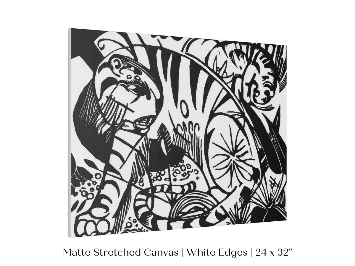 Black and White Abstract Tiger | P490 - Single Art Prints - Piccolo Fiore Prints