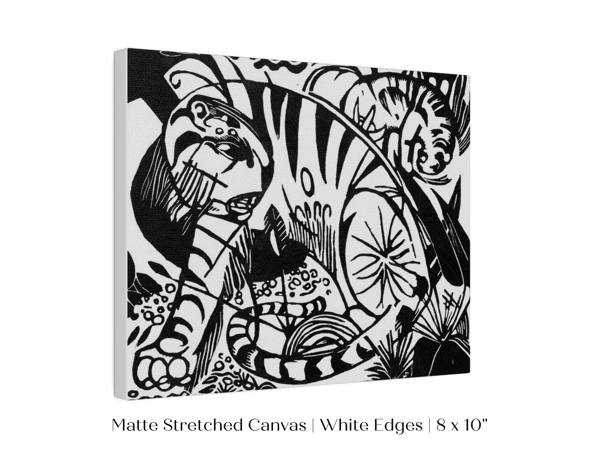 Black and White Abstract Tiger | P490 - Single Art Prints - Piccolo Fiore Prints