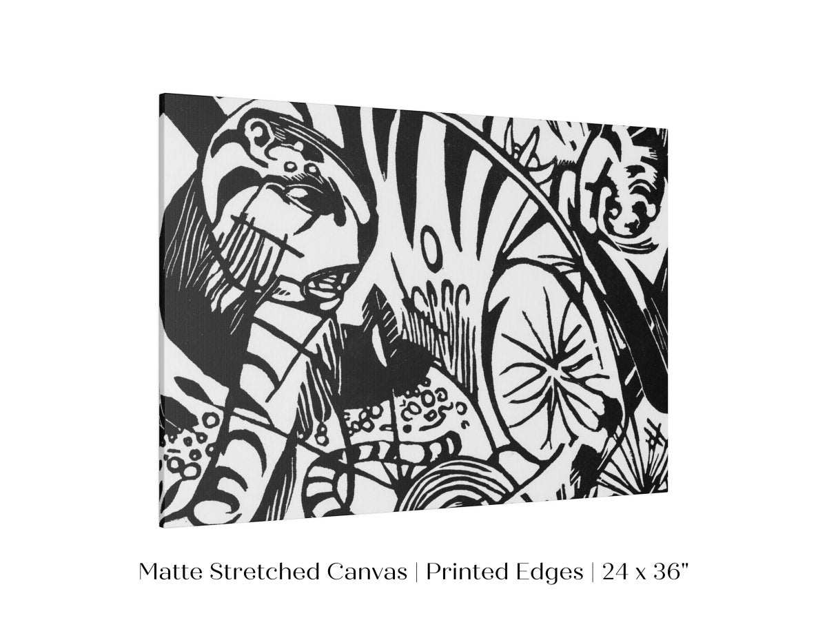 Black and White Abstract Tiger | P490 - Single Art Prints - Piccolo Fiore Prints