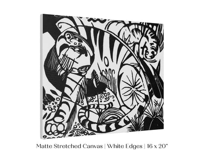 Black and White Abstract Tiger | P490 - Single Art Prints - Piccolo Fiore Prints