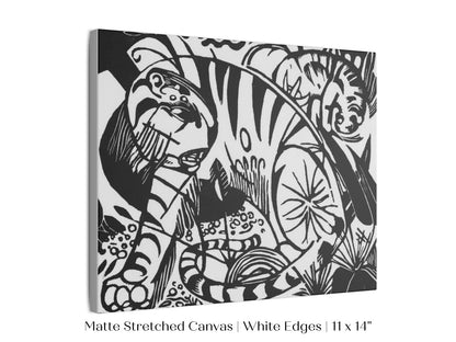 Black and White Abstract Tiger | P490 - Single Art Prints - Piccolo Fiore Prints