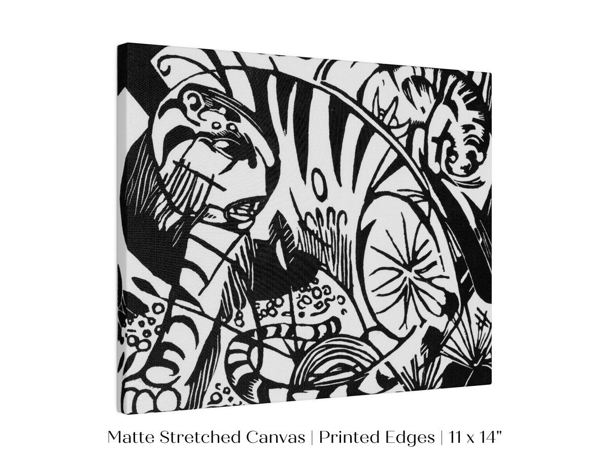 Black and White Abstract Tiger | P490 - Single Art Prints - Piccolo Fiore Prints