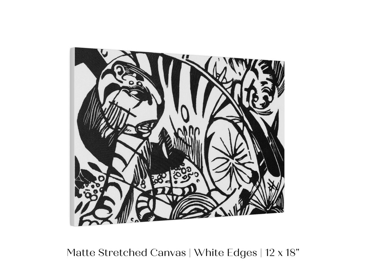 Black and White Abstract Tiger | P490 - Single Art Prints - Piccolo Fiore Prints