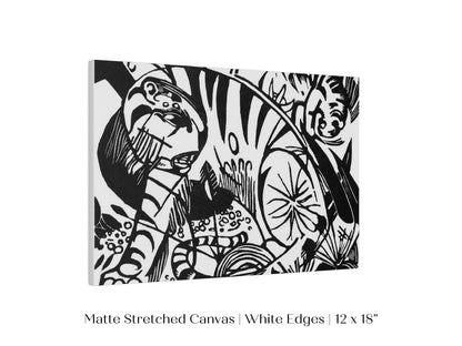 Black and White Abstract Tiger | P490 - Single Art Prints - Piccolo Fiore Prints