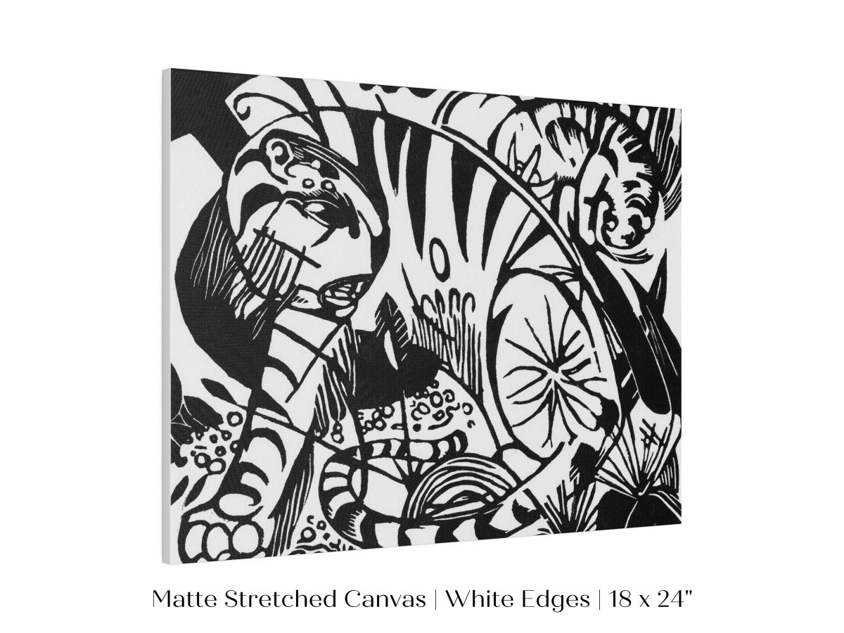 Black and White Abstract Tiger | P490 - Single Art Prints - Piccolo Fiore Prints