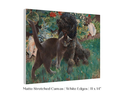 Black Cat and Poodle | P428 - Single Art Prints - Piccolo Fiore Prints