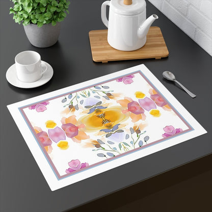 Blooming White | Placemat - Cotton Twill Placemat - Piccolo Fiore Prints