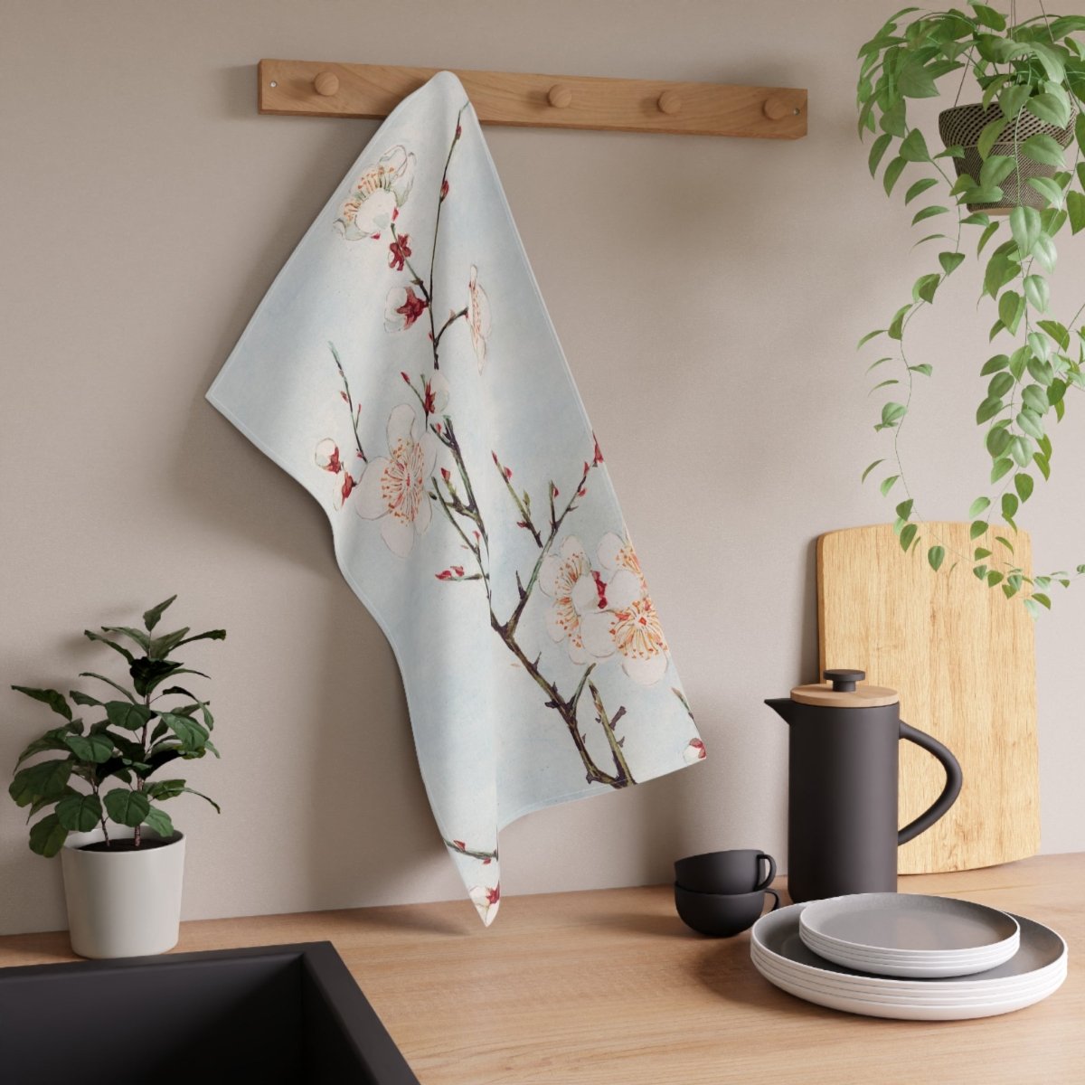 Blossoming Plum Branches | Tea Towel - Tea Towel - Piccolo Fiore Prints