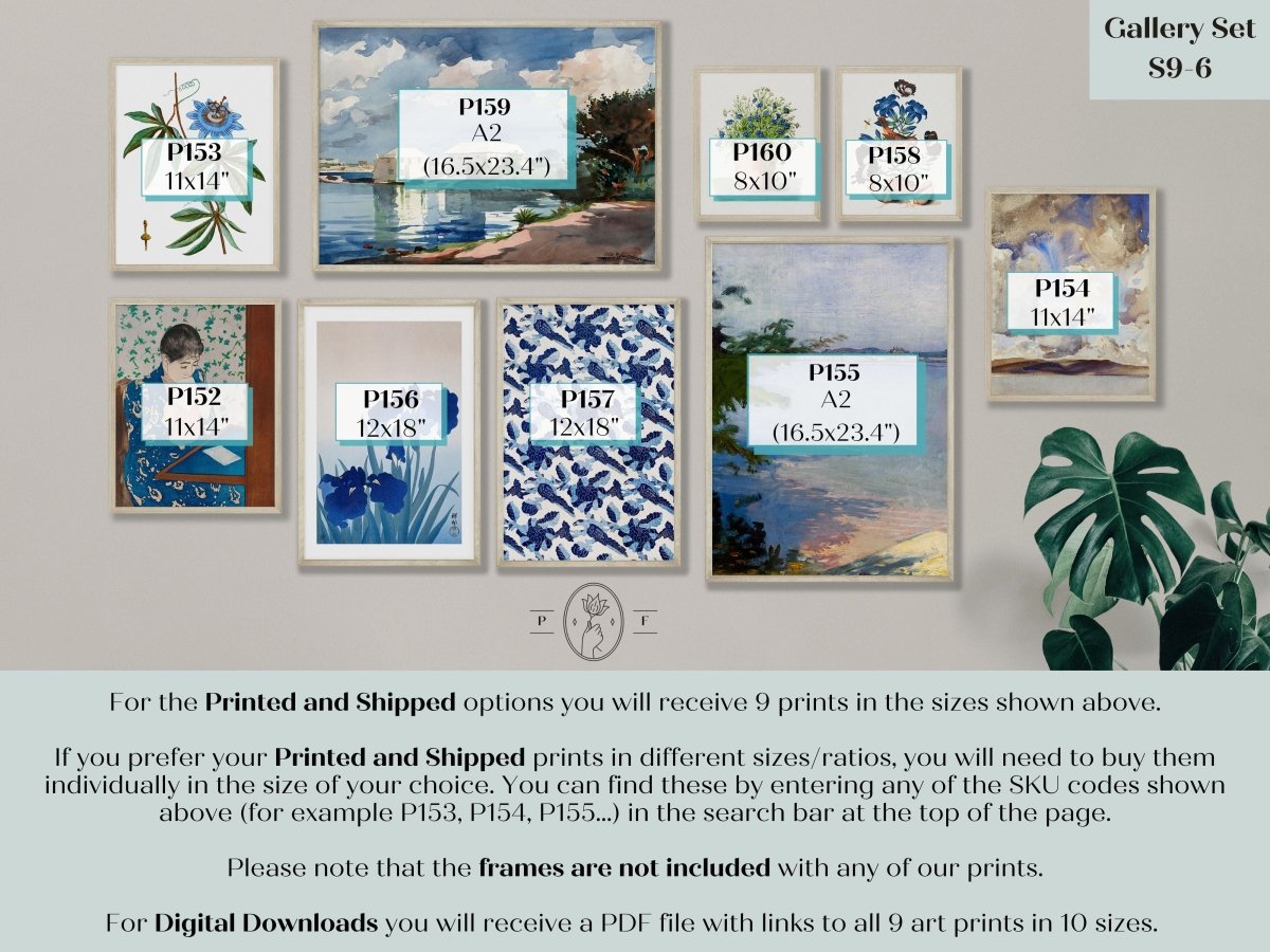 Blue Beach House | Gallery Wall Set | 9 Prints | S9 - 6 - Gallery Wall Set - Piccolo Fiore Prints