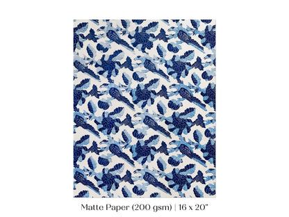 Blue Bird and Flower Quilt Print | P157 - Single Art Prints - Piccolo Fiore Prints